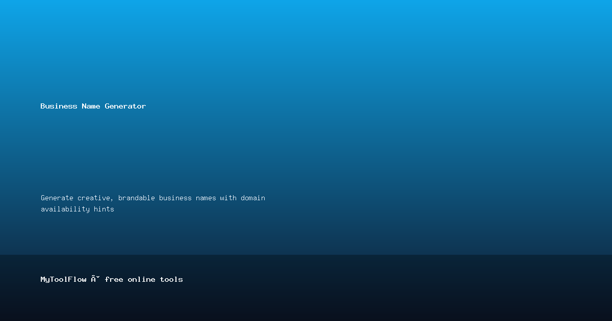 Free Business Name Generator + Domain Availability